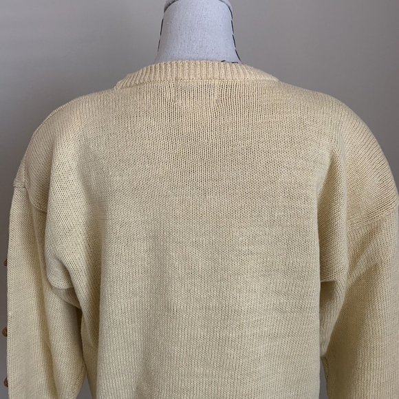 Vintage 80s Cervelle Giraffe Africa Safari Pom Pom Palm Tree Novelty Sweater M - Picture 9 of 10